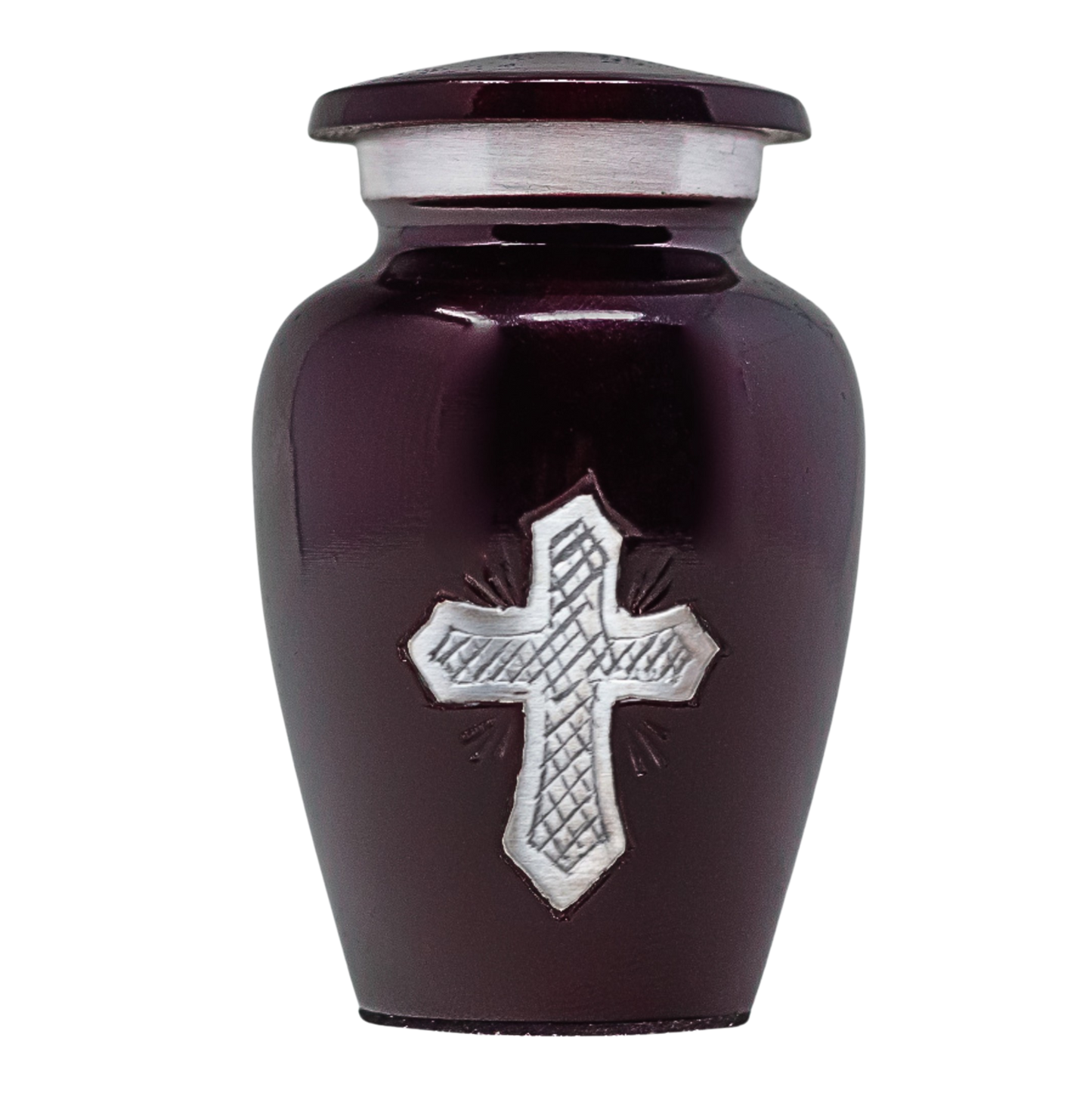 Maroon Cross Keepsake Urn